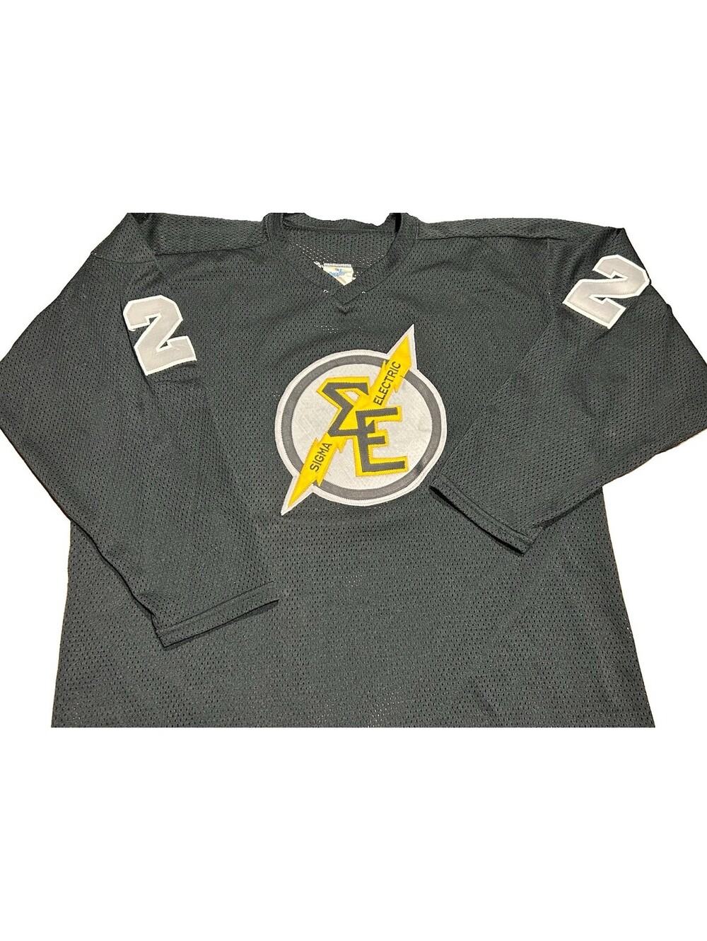 Vintage Cooper Sigma Electric Hockey Jersey #2 Canada CAHA Sewn Logo Black